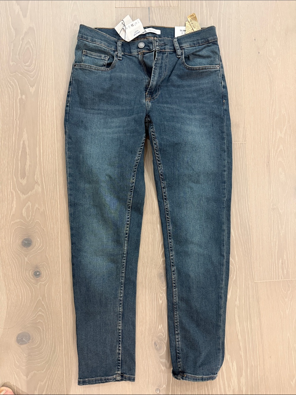 Brand New Zara Blue Denim Jeans with tag size 31 slim fit